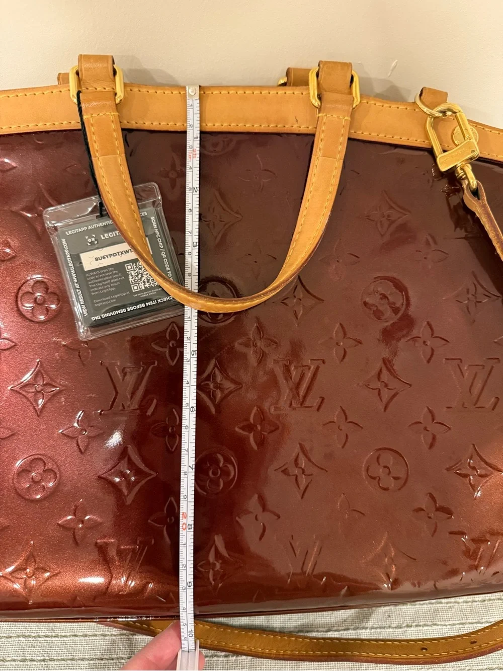 Louis Vuitton Bordeaux Patent Vernis Brea with Natural Vachetta Trim